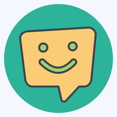 Simge Pozitif Masaj. Konuşma sembolüyle ilgili. renk arkadaşı stili. dizayn edilebilir