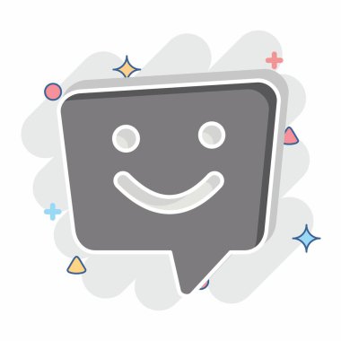 Simge Pozitif Masaj. Konuşma sembolüyle ilgili. Çizgi roman. dizayn edilebilir