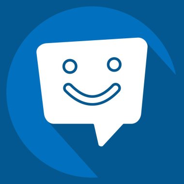 Simge Pozitif Masaj. Konuşma sembolüyle ilgili. Uzun gölge tarzı. dizayn edilebilir