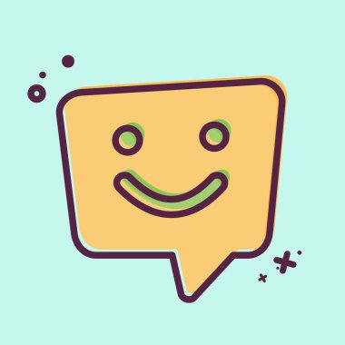 Simge Pozitif Masaj. Konuşma sembolüyle ilgili. MBE tarzı. dizayn edilebilir