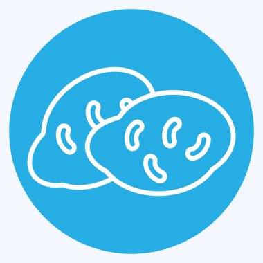 Icon Patates. Meyve ve Sebze Sembolü ile ilgili. Mavi gözlü. düzenlenebilir