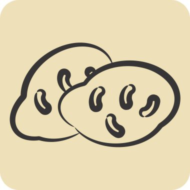 Icon Patates. Meyve ve Sebze Sembolü ile ilgili. El çizimi tarzı. düzenlenebilir