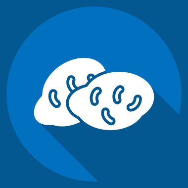 Icon Patates. Meyve ve Sebze Sembolü ile ilgili. Uzun gölge tarzı. düzenlenebilir