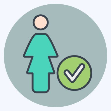 Simge Önceliği. Feminizm sembolüyle ilgili. renk arkadaşı stili. dizayn edilebilir