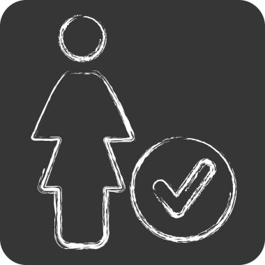 Simge Önceliği. Feminizm sembolüyle ilgili. Tebeşir stili. dizayn edilebilir