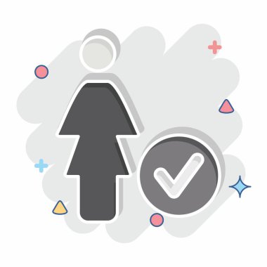 Simge Önceliği. Feminizm sembolüyle ilgili. Çizgi roman. dizayn edilebilir