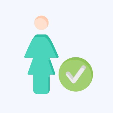 Simge Önceliği. Feminizm sembolüyle ilgili. Düz stil. dizayn edilebilir