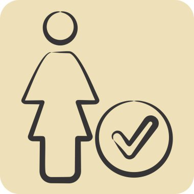 Simge Önceliği. Feminizm sembolüyle ilgili. El çizimi tarzı. dizayn edilebilir