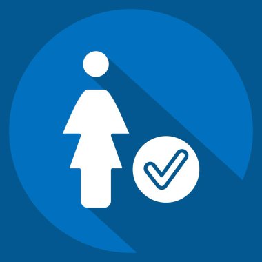 Simge Önceliği. Feminizm sembolüyle ilgili. Uzun gölge tarzı. dizayn edilebilir