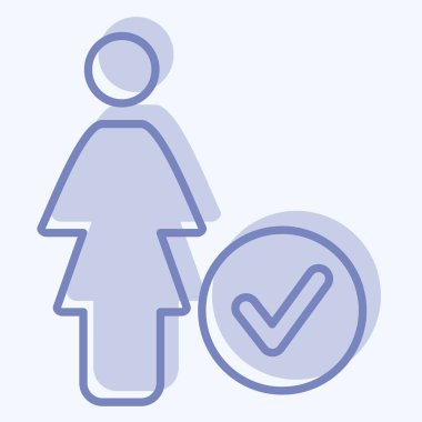 Simge Önceliği. Feminizm sembolüyle ilgili. İki ton stili. dizayn edilebilir