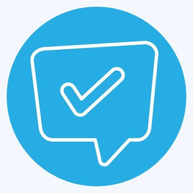 Simge Sorunu Çözme. Konuşma sembolüyle ilgili. Mavi gözlü. dizayn edilebilir