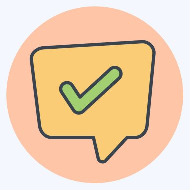 Simge Sorunu Çözme. Konuşma sembolüyle ilgili. renk arkadaşı stili. dizayn edilebilir