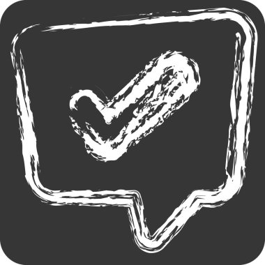 Simge Sorunu Çözme. Konuşma sembolüyle ilgili. Tebeşir stili. dizayn edilebilir