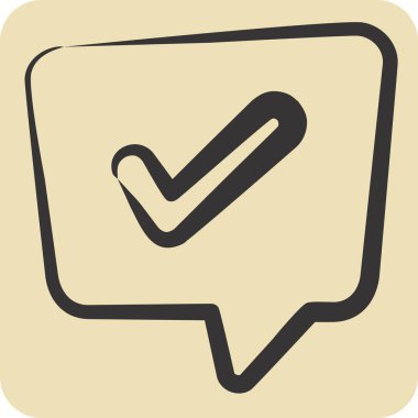 Simge Sorunu Çözme. Konuşma sembolüyle ilgili. El çizimi tarzı. dizayn edilebilir