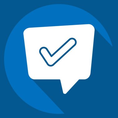 Simge Sorunu Çözme. Konuşma sembolüyle ilgili. Uzun gölge tarzı. dizayn edilebilir