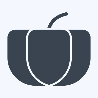 İkon Balkabağı. Meyve ve Sebze Sembolü ile ilgili. Kabartma tarzı. düzenlenebilir