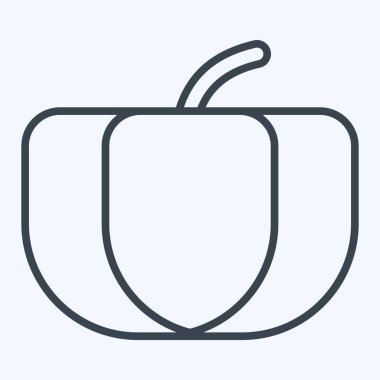 İkon Balkabağı. Meyve ve Sebze Sembolü ile ilgili. Sıra tarzı. düzenlenebilir