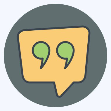 Simge Qoute. Konuşma sembolüyle ilgili. renk arkadaşı stili. dizayn edilebilir