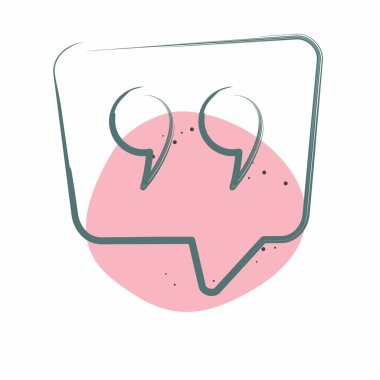 Simge Qoute. Konuşma sembolüyle ilgili. Renkli Leke Biçimi. dizayn edilebilir