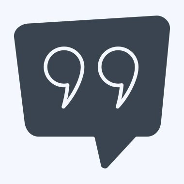 Simge Qoute. Konuşma sembolüyle ilgili. Kabartma tarzı. dizayn edilebilir