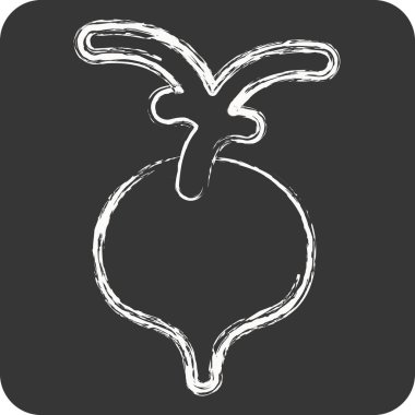 Simge turpu. Meyve ve Sebze Sembolü ile ilgili. Tebeşir stili. düzenlenebilir