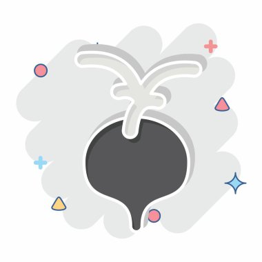 Simge turpu. Meyve ve Sebze Sembolü ile ilgili. Çizgi roman. düzenlenebilir