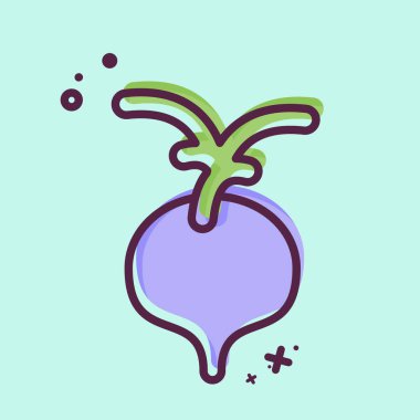 Simge turpu. Meyve ve Sebze Sembolü ile ilgili. MBE tarzı. düzenlenebilir