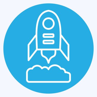 Simge Roket Uçuşu. Askeri sembolle ilgili. Mavi gözlü. dizayn edilebilir