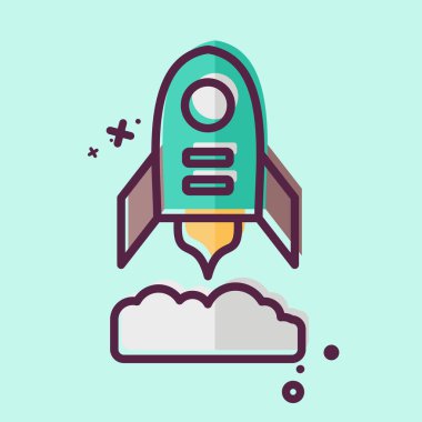 Simge Roket Uçuşu. Askeri sembolle ilgili. MBE tarzı. dizayn edilebilir