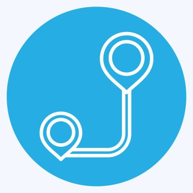 Simge Yolu. Konum sembolüyle ilgili. Mavi gözlü. dizayn edilebilir