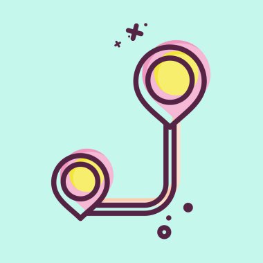 Simge Yolu. Konum sembolüyle ilgili. MBE tarzı. dizayn edilebilir