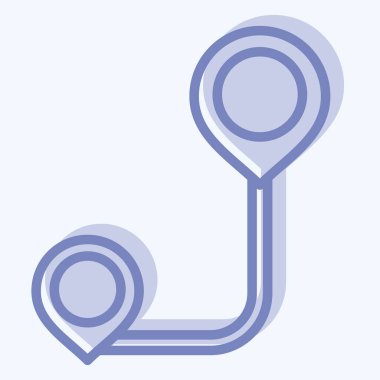 Simge Yolu. Konum sembolüyle ilgili. İki ton stili. dizayn edilebilir