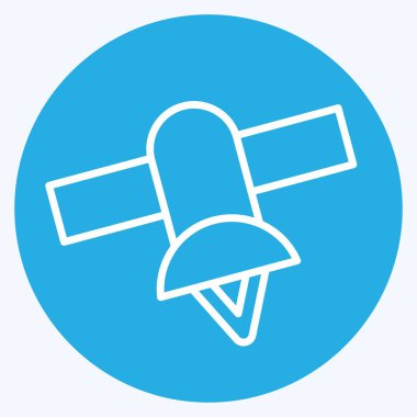 Simge Uydu Konumlandırması. Konum sembolüyle ilgili. Mavi gözlü. dizayn edilebilir