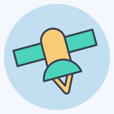 Simge Uydu Konumlandırması. Konum sembolüyle ilgili. renk arkadaşı stili. dizayn edilebilir