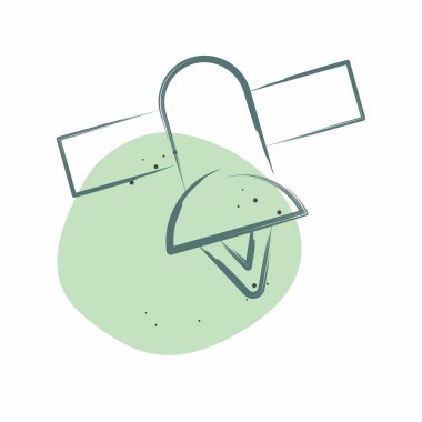 Simge Uydu Konumlandırması. Konum sembolüyle ilgili. Renkli Leke Biçimi. dizayn edilebilir