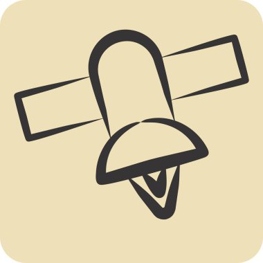 Simge Uydu Konumlandırması. Konum sembolüyle ilgili. El çizimi tarzı. dizayn edilebilir