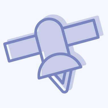 Simge Uydu Konumlandırması. Konum sembolüyle ilgili. İki ton stili. dizayn edilebilir