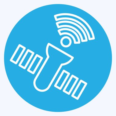 Simge uydusu. Wifi sembolüyle ilgili. Mavi gözlü. dizayn edilebilir