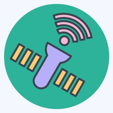 Simge uydusu. Wifi sembolüyle ilgili. renk arkadaşı stili. dizayn edilebilir