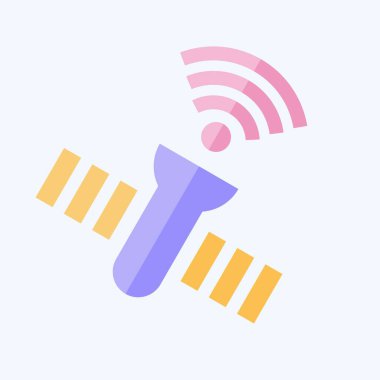 Simge uydusu. Wifi sembolüyle ilgili. Düz stil. dizayn edilebilir