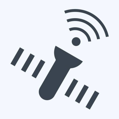 Simge uydusu. Wifi sembolüyle ilgili. Kabartma tarzı. dizayn edilebilir