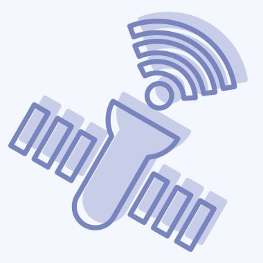 Simge uydusu. Wifi sembolüyle ilgili. İki ton stili. dizayn edilebilir