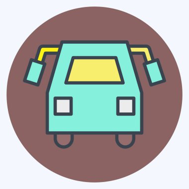 Icon Okul Otobüsü. Ulaşım sembolüyle ilgili. renk arkadaşı stili. dizayn edilebilir