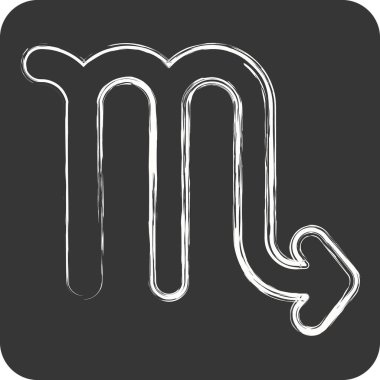 Simge Akrep. Astroloji sembolüyle ilgili. Tebeşir stili. dizayn edilebilir