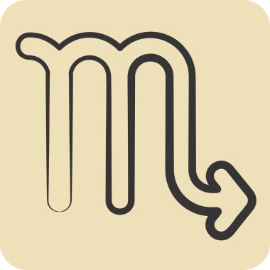 Simge Akrep. Astroloji sembolüyle ilgili. El çizimi tarzı. dizayn edilebilir