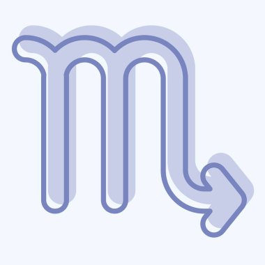 Simge Akrep. Astroloji sembolüyle ilgili. İki ton stili. dizayn edilebilir