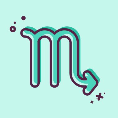 Simge Akrep. Astroloji sembolüyle ilgili. MBE tarzı. dizayn edilebilir