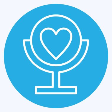 İkona Özsaygısı. Kozmetoloji sembolüyle ilgili. Mavi gözlü. dizayn edilebilir