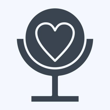 İkona Özsaygısı. Kozmetoloji sembolüyle ilgili. Kabartma tarzı. dizayn edilebilir