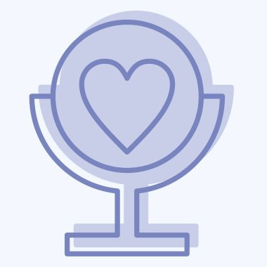 İkona Özsaygısı. Kozmetoloji sembolüyle ilgili. İki ton stili. dizayn edilebilir